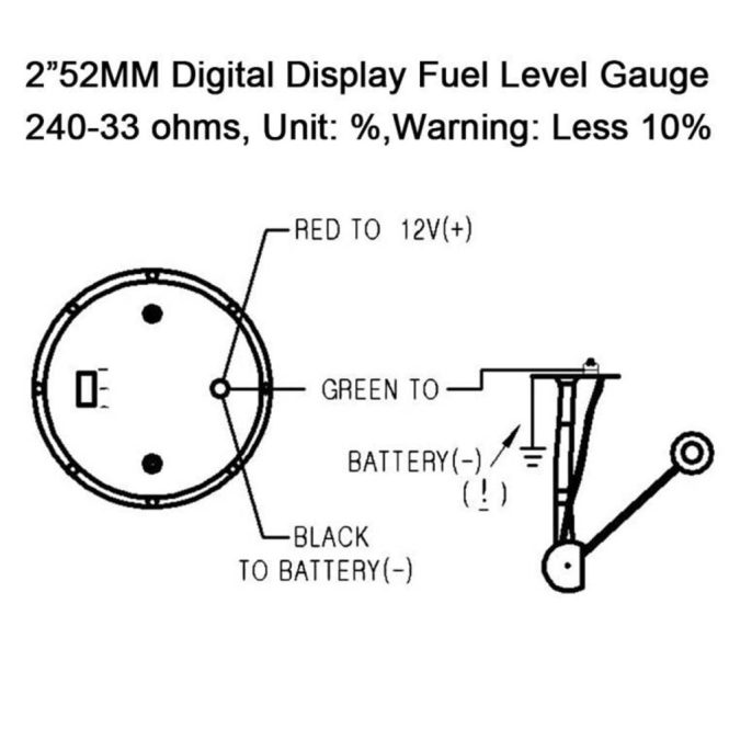 Other Accessories | Universal 12V2inch 52MM 52MM Digital Display Car Fuel Level Gauge 240-33 Ohms Red Car Repair & Maintenance Other Accessories