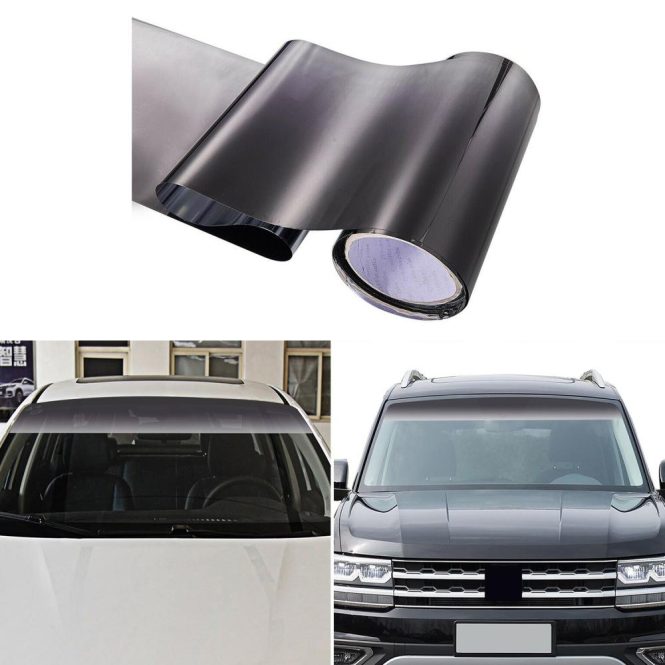 Other Accessories | Upper Front Windshield Sun Protection Sheet Gradient Auto Staining Film Creative Windshield Stickers Vehicle Body Decals Decoration Black Car Repair & Maintenance Black