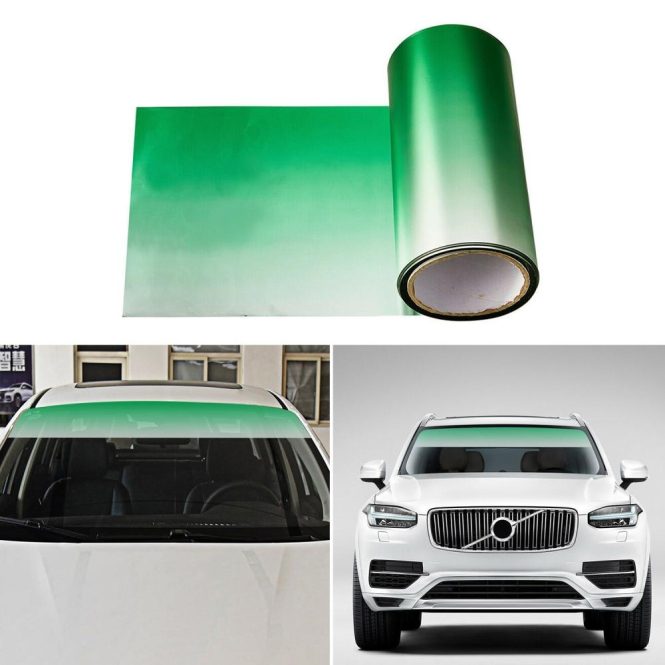 Other Accessories | Upper Front Windshield Sun Protection Sheet Gradient Auto Staining Film Creative Windshield Stickers Vehicle Body Decals Decoration Green Car Repair & Maintenance Green