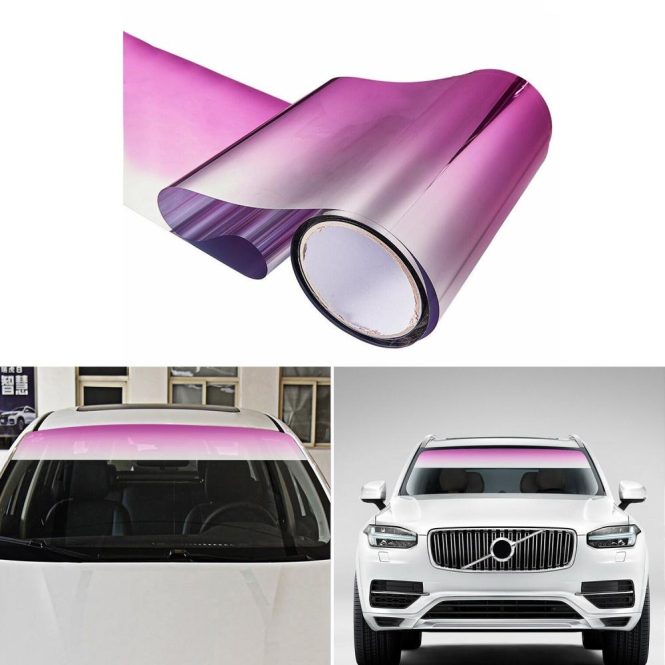 Other Accessories | Upper Front Windshield Sun Protection Sheet Gradient Auto Staining Film Creative Windshield Stickers Vehicle Body Decals Decoration Pink Car Repair & Maintenance Other Accessories