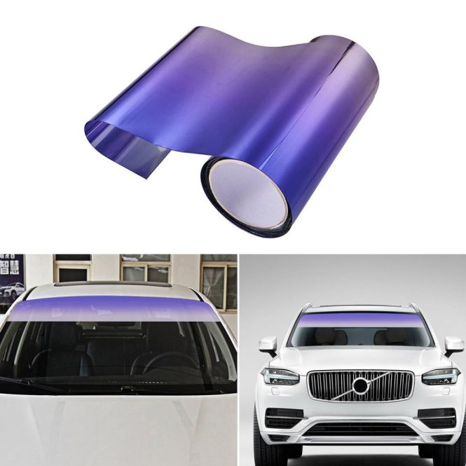 Other Accessories | Upper Front Windshield Sun Protection Sheet Gradient Auto Staining Film Creative Windshield Stickers Vehicle Body Decals Decoration Purple Car Repair & Maintenance Other Accessories