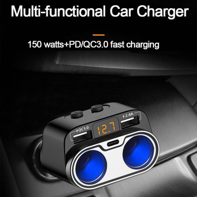 Other Car Gadgets | 150W Car Chargers PD+QC3.0 Quick Charge Adapter Black Car Electronics Black