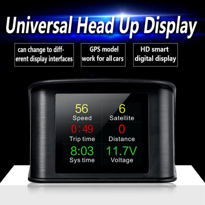 Other Car Gadgets | 2.2 inch Universal GPS Head Up Display with Displays Speed Altitude Voltage Clock and More Overspeed Alarm/Voltage Alarm Black Car Electronics Black