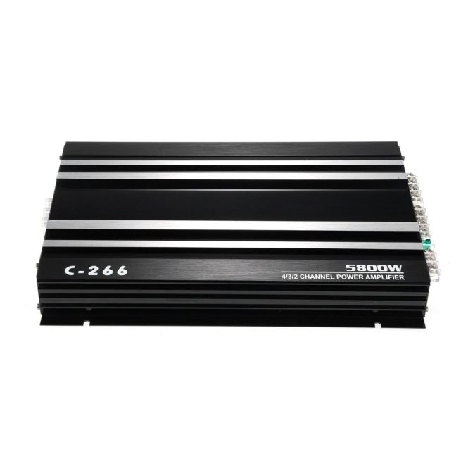 Other Car Gadgets | 4-Channel Car Audio Amplifier 5800W High-Power Amp 12.0V Ultra-Thin Four-Way Power Amplifier Class A/B Black Car Electronics Black