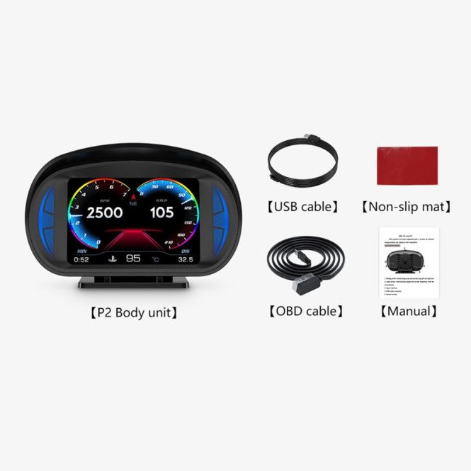 Other Car Gadgets | Car Head Up Display Multi-funciton OBD GPS Slope Meter Atmosphere Lamp Full LCD Smart Gauge with 12 Styple Interfaces Black Car Electronics Black