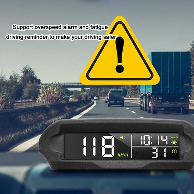 Other Car Gadgets | Car Wireless Headup Display Solar GPS Digital Speedometer with LCD Screen Black Car Electronics Black