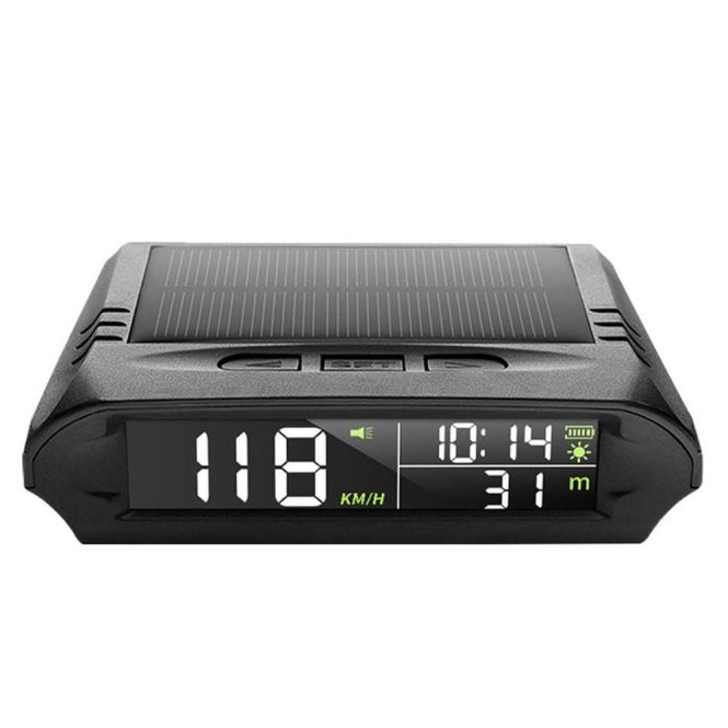 Other Car Gadgets | Car Wireless Headup Display Solar GPS Digital Speedometer with LCD Screen Black Car Electronics Black