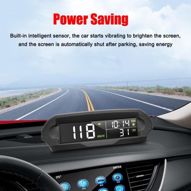 Other Car Gadgets | Car Wireless Headup Display Solar GPS Digital Speedometer with LCD Screen Black Car Electronics Black