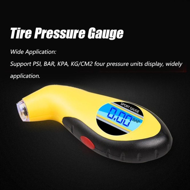 Other Car Gadgets | Digital Tire Pressure Gauge 0-150PSI Car Tire Pressure Detector with LCD Backlit Display Support Deflation for Car Truck SUV Yellow Car Electronics Other Car Gadgets