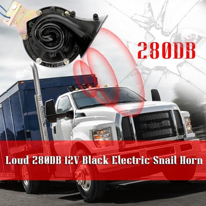 Other Car Gadgets | Loud 280DB 12V Black Electric Snail Horn Air Horn Raging Sound For Car Motorcycle Truck Boat Black Car Electronics Black