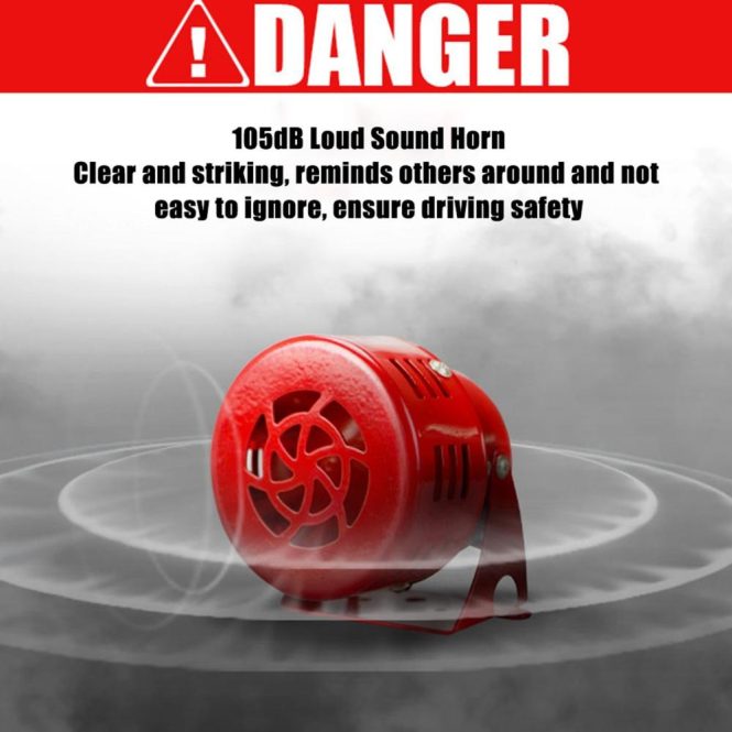 Other Car Gadgets | Loud Sound Horn 12V 105dB Electric Car Driven Brake Motor Air Raid Siren Horn Alarm Loud 50s Red for Car Truck Motorcycle Red Car Electronics Other Car Gadgets