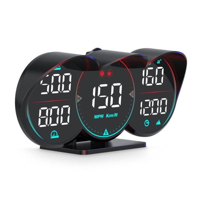 Other Car Gadgets | Universal 5 Inches Head Up Display, Digital GPS Speedometer with Speed Compass Direction Fatigue Driving Reminder Driving Distance Altitude Overspeed Alarm Black Car Electronics Black