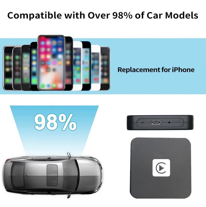 Other Car Gadgets | Wireless Auto Entertainment Adapter Replacement for iPhone 5GHz WiFi Car Wired to Wireless In-Car Multimedia Interface Dongle for Cars Black Car Electronics Black