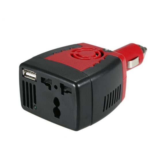 Other Decorations | 150W DC 12V to AC 110V Inverter Auto Voltage Converter Car Power Inverter Adapter with Cigarette Lighter Black Car Decorations Black