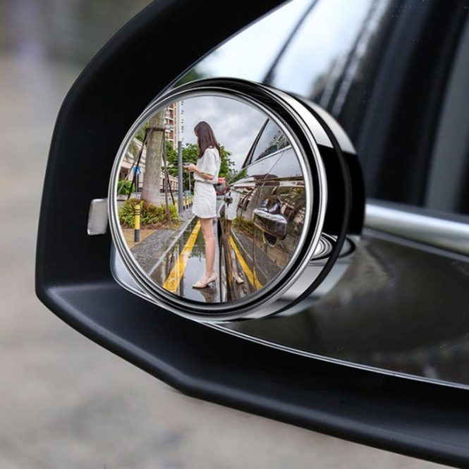 Other Decorations | 1PC Car Mini Round Mirror Blind Spot Auxiliary Rearview Mirrors 360° Rotation Wide Angle Convex Mirror Black Car Decorations Black