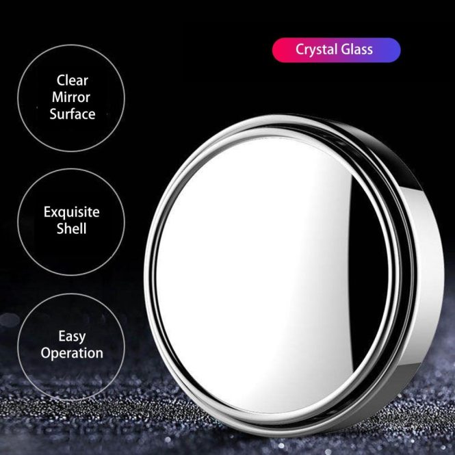 Other Decorations | 1PC Car Mini Round Mirror Blind Spot Auxiliary Rearview Mirrors 360° Rotation Wide Angle Convex Mirror Silver Car Decorations Other Decorations