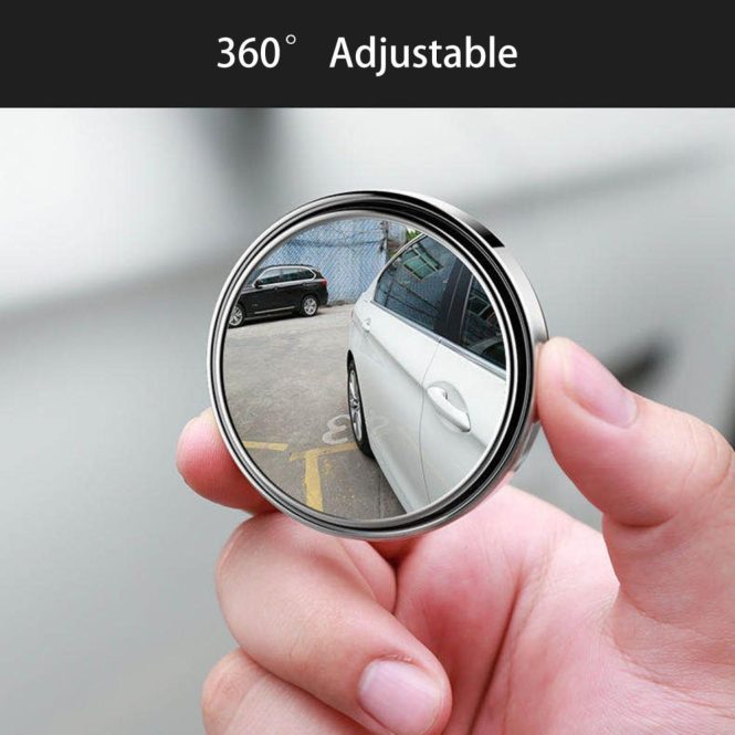 Other Decorations | 1PC Car Mini Round Mirror Blind Spot Auxiliary Rearview Mirrors 360° Rotation Wide Angle Convex Mirror Silver Car Decorations Other Decorations