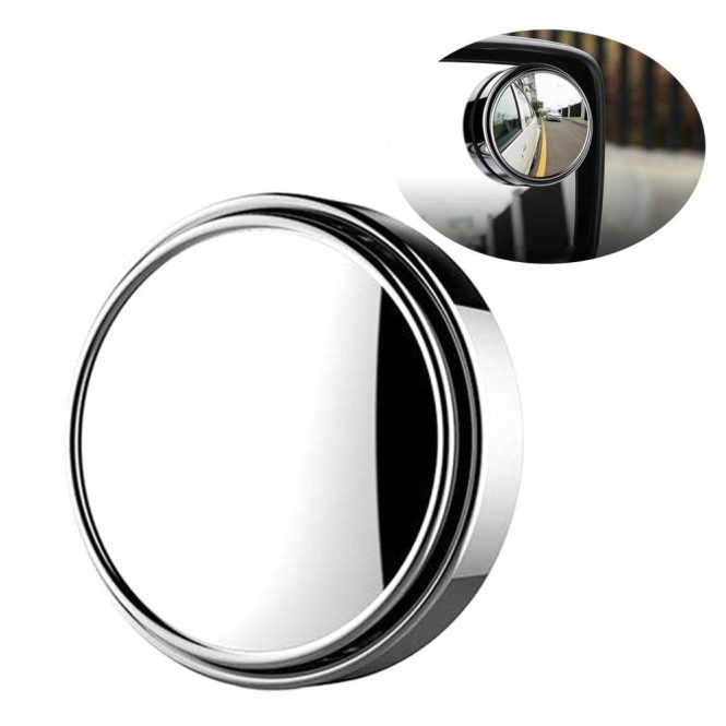 Other Decorations | 1PC Car Mini Round Mirror Blind Spot Auxiliary Rearview Mirrors 360° Rotation Wide Angle Convex Mirror Silver Car Decorations Other Decorations