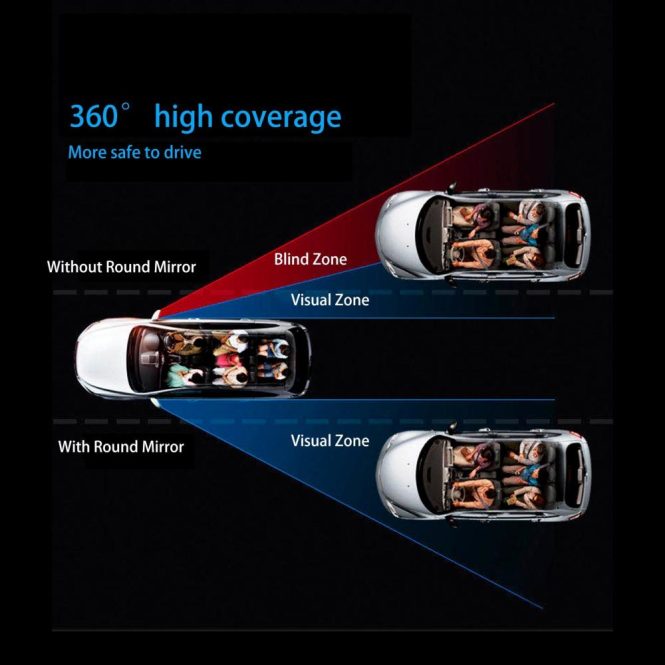 Other Decorations | 1PC Car Mini Round Mirror Blind Spot Auxiliary Rearview Mirrors 360° Rotation Wide Angle Convex Mirror Silver Car Decorations Other Decorations