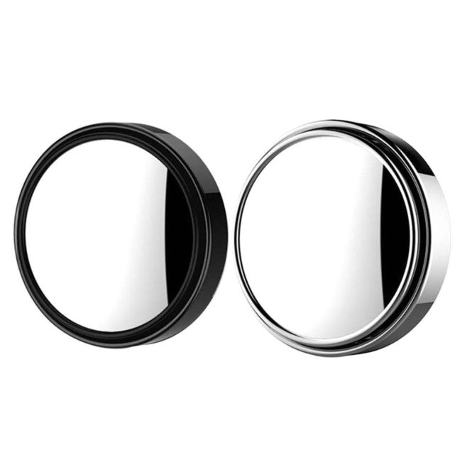 Other Decorations | 1PC Car Mini Round Mirror Blind Spot Auxiliary Rearview Mirrors 360° Rotation Wide Angle Convex Mirror Silver Car Decorations Other Decorations