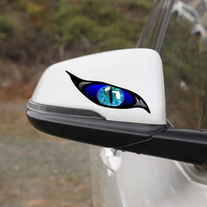 Other Decorations | 2PCS Car Stickers Evil Eye Zombie Style Sunproof Waterproof Decal for Rearview Mirror 5*2in Blue Car Decorations Blue