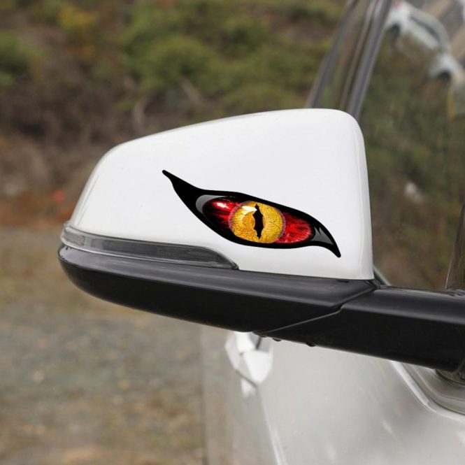 Other Decorations | 2PCS Car Stickers Evil Eye Zombie Style Sunproof Waterproof Decal for Rearview Mirror 5*2in Red Car Decorations Other Decorations