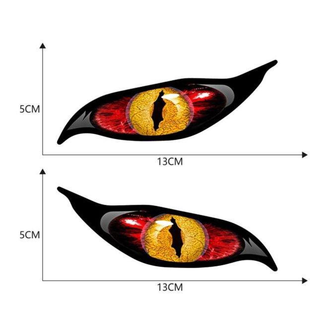 Other Decorations | 2PCS Car Stickers Evil Eye Zombie Style Sunproof Waterproof Decal for Rearview Mirror 5*2in Red Car Decorations Other Decorations