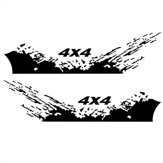 Other Decorations | 4PCS Car Stickers 4X4 Off Road(40*10cm)+Mountain Graphic Decal(190*50cm) Sticker for Car Truck Exterior Accessories Black Black Car Decorations Black