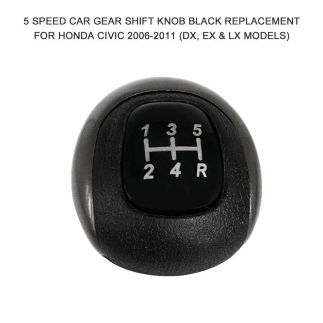 Other Decorations | 5 Speed Car Gear Shift Knob Black Replacement for Honda Civic 2006-2011 (DX, EX & LX Models) Black1 Car Decorations Black1