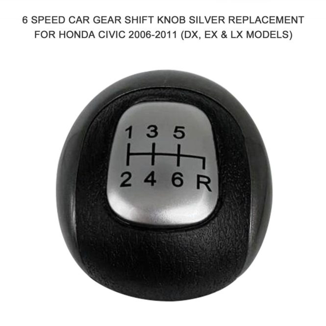 Other Decorations | 5 Speed Car Gear Shift Knob Black Replacement for Honda Civic 2006-2011 (DX, EX & LX Models) Silver2 Car Decorations Other Decorations