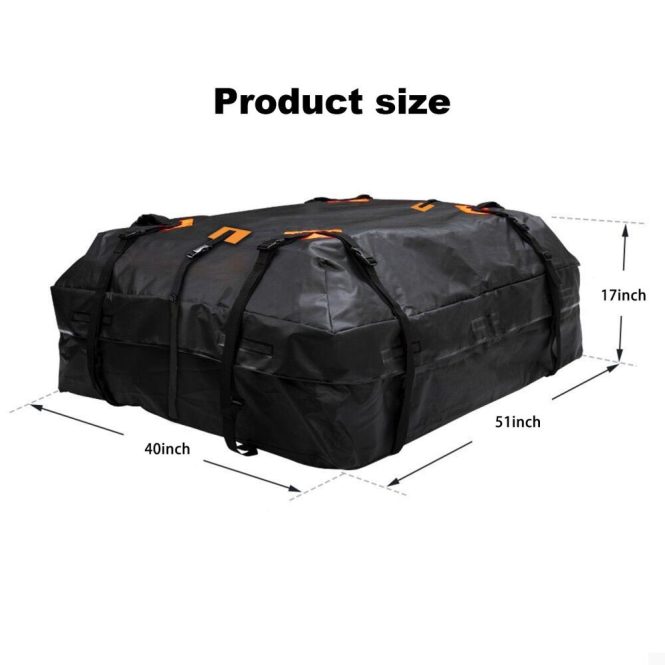 Other Decorations | 600D 20 Cubic feet Waterproof Cargo Bag Car Roof Cargo Carrier Universal Luggage Bag Storage Cube Bag Black Car Decorations Black