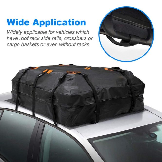 Other Decorations | 600D 20 Cubic feet Waterproof Cargo Bag Car Roof Cargo Carrier Universal Luggage Bag Storage Cube Bag Black Car Decorations Black