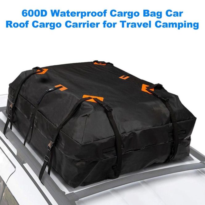 Other Decorations | 600D 20 Cubic feet Waterproof Cargo Bag Car Roof Cargo Carrier Universal Luggage Bag Storage Cube Bag Black Car Decorations Black