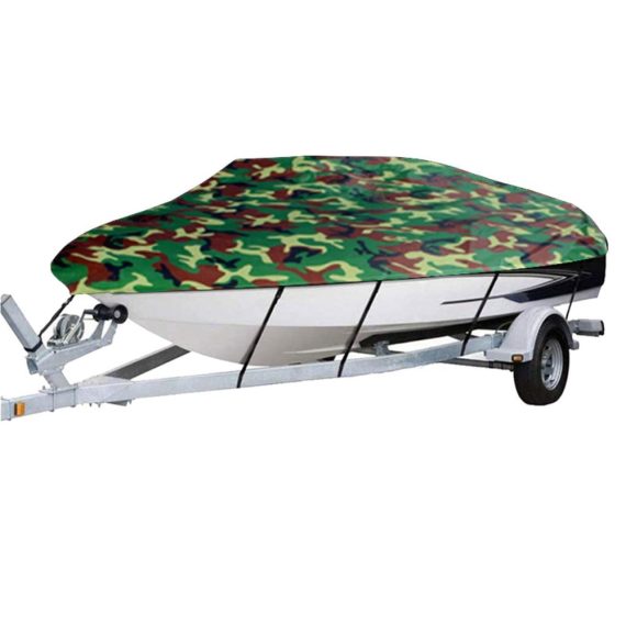 Other Decorations | Boat Cover All-weather Protection Full Covers with Adjustable Strip and Buckle Camouflage Style Yacht Outdoor Protection Cover Sunscreen Protection Dustproof&Waterproof Scratch-Resistant Universal Fits V-HULL TRI-HULL Runabouts and Bass Boats, 11-13FT 11-13FT Car Decorations Other Decorations