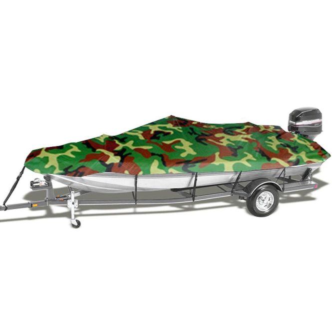 Other Decorations | Boat Cover All-weather Protection Full Covers with Adjustable Strip and Buckle Camouflage Style Yacht Outdoor Protection Cover Sunscreen Protection Dustproof&Waterproof Scratch-Resistant Universal Fits V-HULL TRI-HULL Runabouts and Bass Boats, 11-13FT 17-19FT Car Decorations Other Decorations