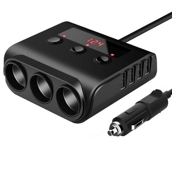 Other Decorations | Car Cigarette Lighter Socket In-car Cable Splitter 4 Ports USB Interface Auto Cigarette Lighter Socket Car Plug Adapter Black Car Decorations Black