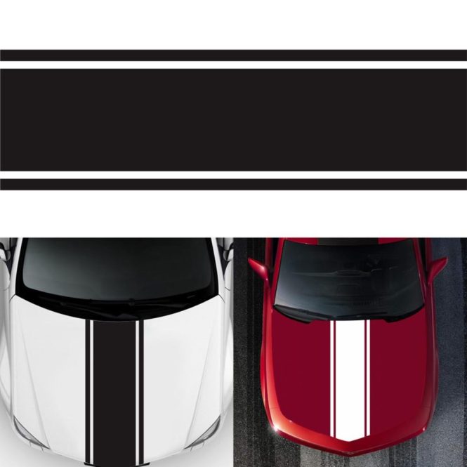 Other Decorations | Car Hood Stripe Sticker Universal Auto Racing Stripes Body Side Vinyl Modified Stripe Decal Decoration White Car Decorations Other Decorations