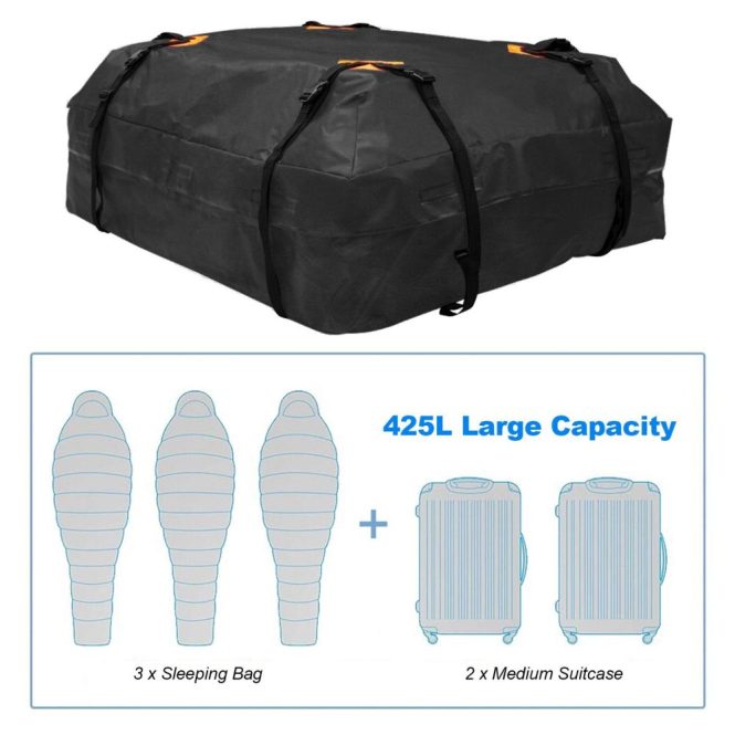 Other Decorations | Car Roof Cargo Carrier Universal Luggage Bag Storage Cube Bag Thickened 600D Waterproof Blue for Travel Camping Black Car Decorations Black