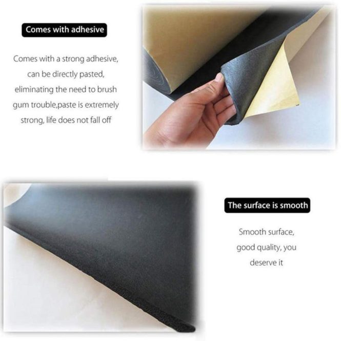 Other Decorations | Car Soundproof Deadening Noise Insulation Sound Deadener Acoustic Foam Anti-noise Cotton Auto Adhesive Heat Insulation Cell Foam Deadener 100cm*100cm,5mm Black Car Decorations Black