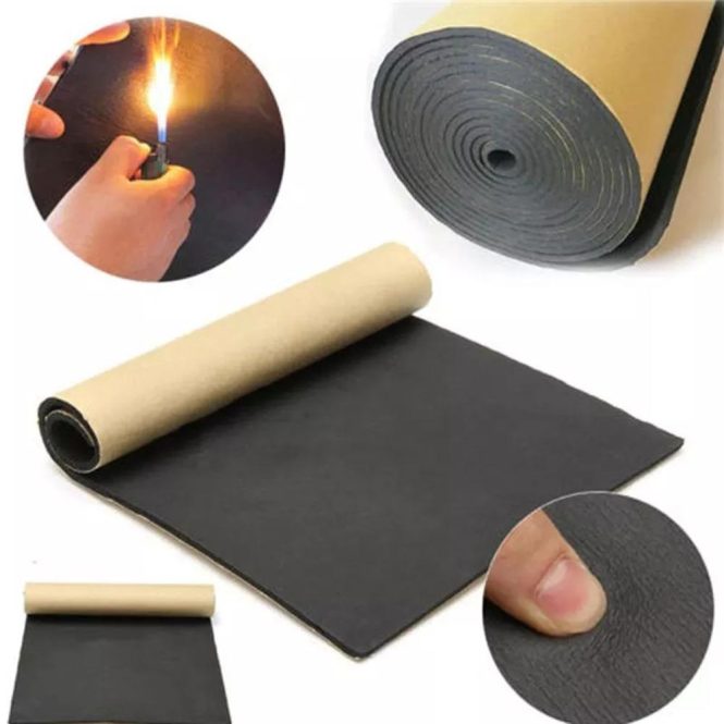 Other Decorations | Car Soundproof Deadening Noise Insulation Sound Deadener Acoustic Foam Anti-noise Cotton Auto Adhesive Heat Insulation Cell Foam Deadener 100cm*100cm,5mm Black Car Decorations Black