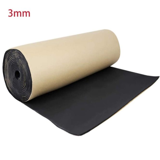 Other Decorations | Car Soundproof Deadening Noise Insulation Sound Deadener Acoustic Foam Anti-noise Cotton Auto Adhesive Heat Insulation Cell Foam Deadener 200cmx50cm,,3mm Black Car Decorations Black