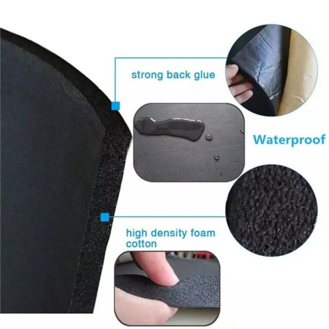 Other Decorations | Car Soundproof Deadening Noise Insulation Sound Deadener Acoustic Foam Anti-noise Cotton Auto Adhesive Heat Insulation Cell Foam Deadener 200cmx50cm,8mm Black Car Decorations Black