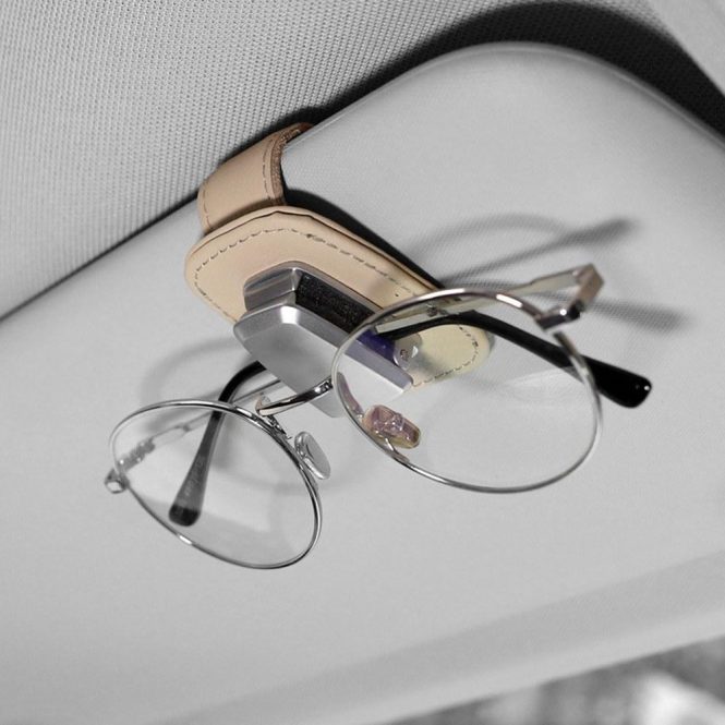 Other Decorations | Glasses Holders for Car Visor Sunglasses Holder Clip Hanger Eyeglasses Mount Beige Car Decorations Beige