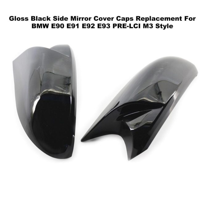 Other Decorations | Gloss Black Side Mirror Cover Caps Replacement For BMW E90 E91 E92 E93 PRE-LCI M3 Style Car Decorations Other Decorations