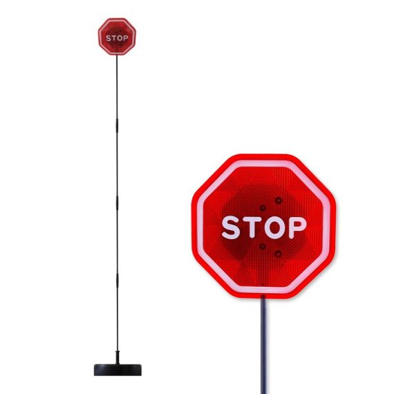 Other Decorations | LED Flashing Stop Sign for Garage Parking Stop Sign with Bright Red LEDs and Adjustable Rod Black And Red Car Decorations Black And Red