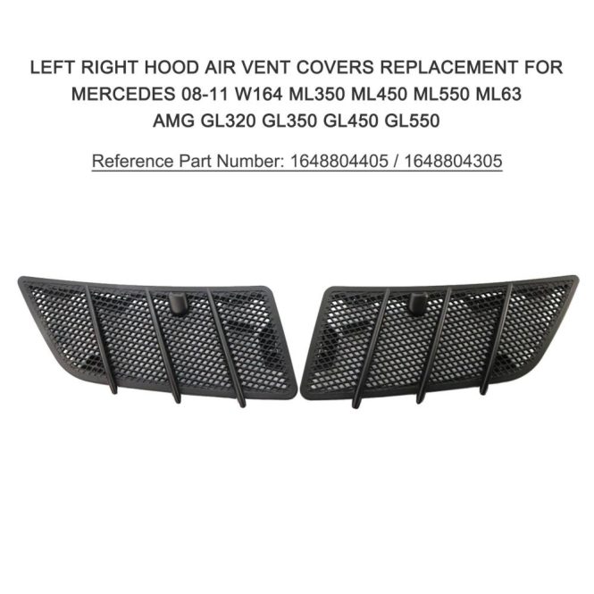 Other Decorations | Left Right Hood Air Vent Covers Replacement for Mercedes 08-11 W164 ML350 ML450 ML550 ML63 AMG GL320 GL350 GL450 GL550 Black Car Decorations Black