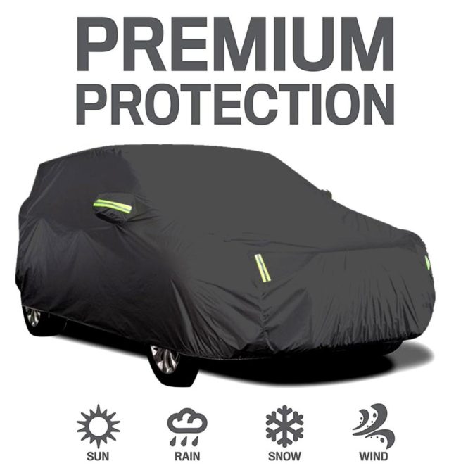 Other Decorations | Sedan Car Cover Waterproof All Weather Outdoor Car Cover UV Protection Windproof Full Car Cover Universal(4.4*1.8*1.6M) Black Car Decorations Black