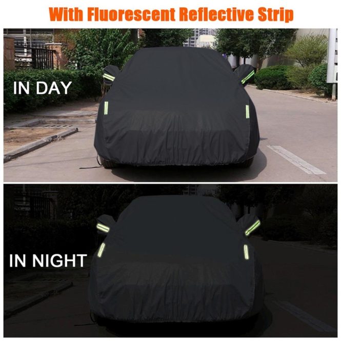 Other Decorations | Sedan Car Cover Waterproof All Weather Outdoor Car Cover UV Protection Windproof Full Car Cover Universal(4.4*1.8*1.6M) Black Car Decorations Black