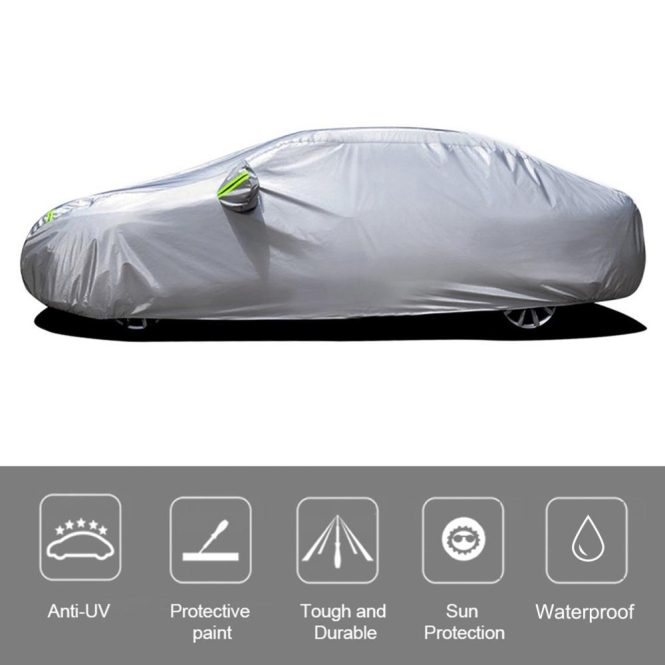 Other Decorations | Sedan Car Cover Waterproof All Weather Outdoor Car Cover UV Protection Windproof Full Car Cover Universal(4.4*1.8*1.6M) Silver Car Decorations Other Decorations