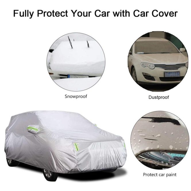 Other Decorations | Sedan Car Cover Waterproof All Weather Outdoor Car Cover UV Protection Windproof Full Car Cover Universal(4.4*1.8*1.6M) Silver Car Decorations Other Decorations